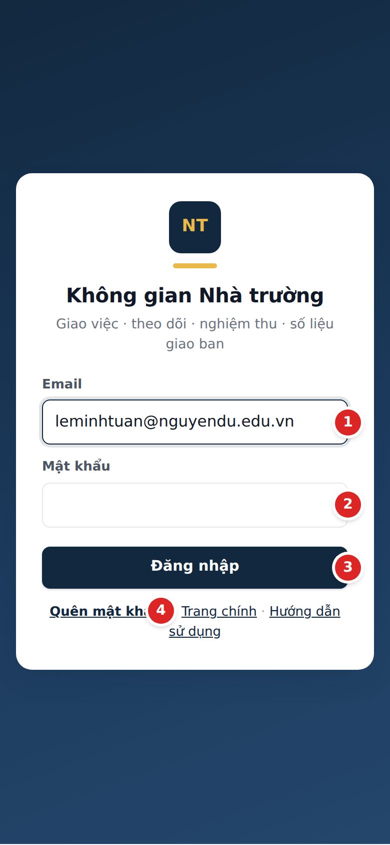 Màn hình đăng nhập