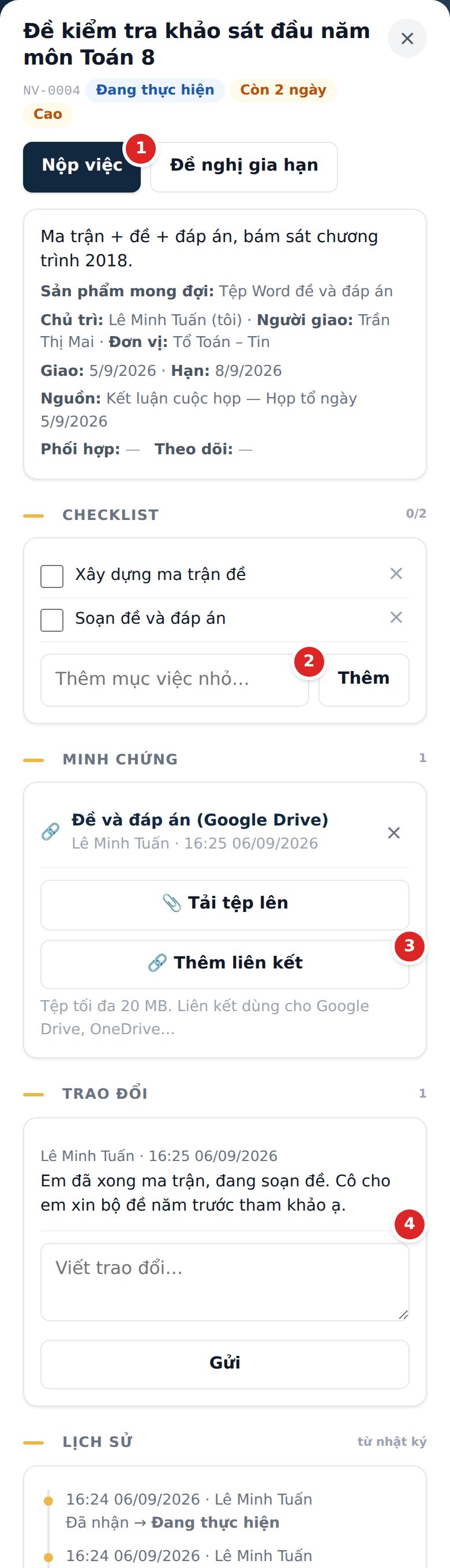 Đang thực hiện