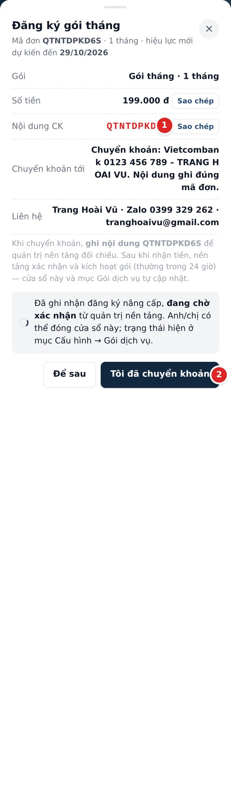 Đăng ký gói